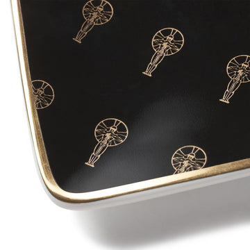 closeup view of the corner showing the vintage Academy Awards logo and the gold edge.